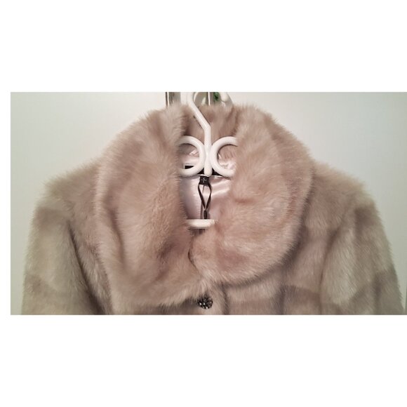 Tan Mink Style Faux Fur Melanie Lyne Jacket Size Large - Picture 3 of 7